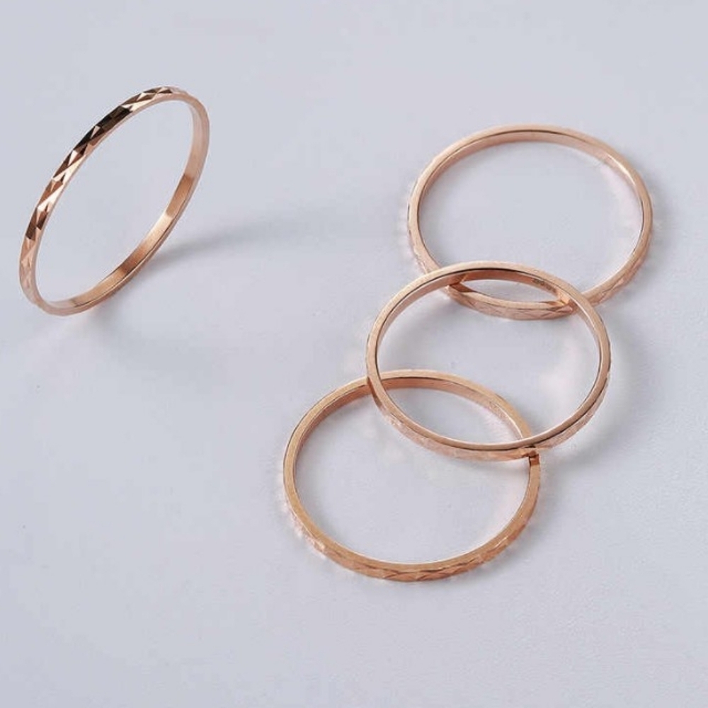 NEW 18k/.925 Rose Gold Dainty Stacking Midi Pinky Knuckle Ring - Picture 2 of 14